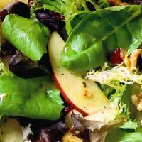 Jungle Salad · mixed spring salad, walnut pesto,dried cranberries, green apple, tomato,red onion, shaved pa...