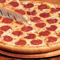 All Meat Supreme Pizza · Cheese, salami, pepperoni, sausage, ham and linguica.