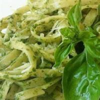 Fettuccine Alla Pesto · Pesto sauce, parmesan cheese, garlic and olive oil. Served with french bread and butter.