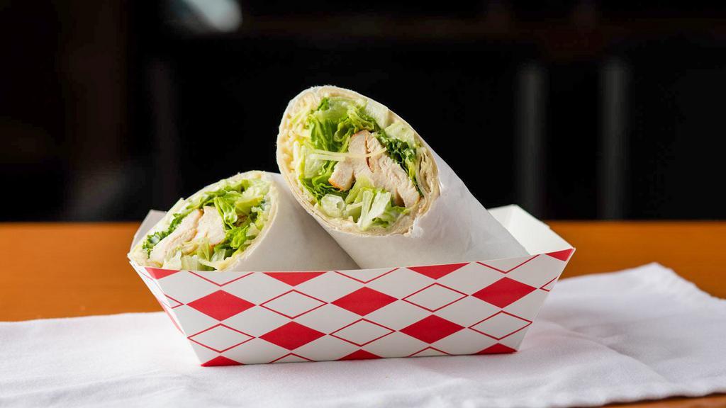 Chicken Caesar Wrap · With ranch dressing.
