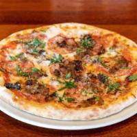 Sausage Pizza · Molinari calabrese sausage, mozzarella, tomato sauce.