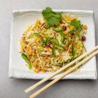 Pickled Ginger Salad · Gluten free. Traditional Burmese pickled ginger tossed with cabbage, jalapeños, peanuts, sun...