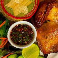 Thai Grilled Chicken (Half Chicken)ไก่ย่าง · Thai style marinated chicken served with sticky rice