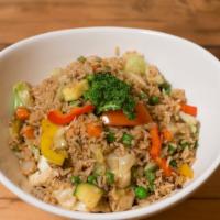 Vegetable Fried Rice · With egg, peas, carrot, zucchini, cabbage, broccoli, white or green onions.