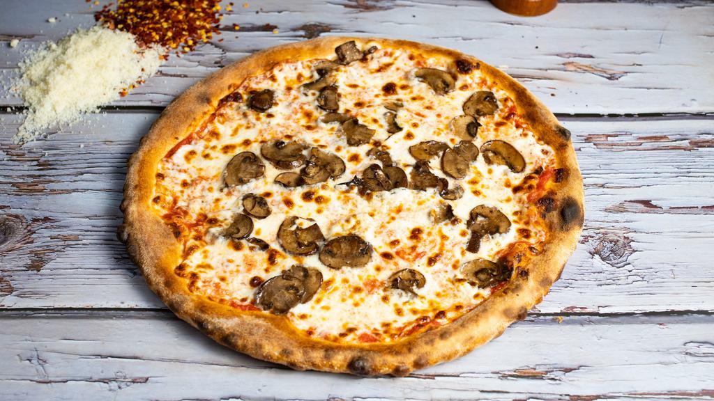 Funghi Fanatics · Cremini mushrooms picked from the wild, mozzarella, and San Marzano tomato sauce make up this bundle of flavor. All our pizzas are handmade by our dough obsessed Pizzaiolo using Caputo 