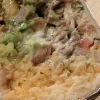California Burrito · Meat, onion, cilantro & salsa.