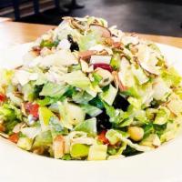 CHOPPED CHICKEN SALAD.. · romaine lettuce, grilled chicken, granny smith apples, hearts of palm, dried cherries, kidne...