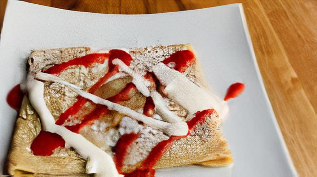 Butter, brown sugar, and banana topped with crème fraîche crepe · Butter, brown sugar, and banana topped with crème fraîche.