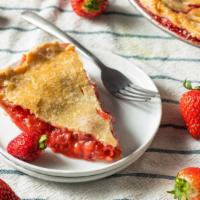 Strawberry Rhubarb · A buttery short dough tart shell filled with frangipane, strawberry and rhubarb slices, bake...