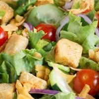 House Salad · Mixed greens, homemade croutons, tomatoes, carrots, cucumber, ranch, balsamic or firecrackin...