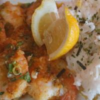 Hawaiian Garlic Shrimp · Large Shrimp sauteed in a tasty hawaiian garlic butter sauce served with jasmine rice and ha...