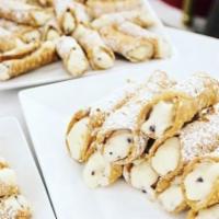 Cannoli Siciliani · Crunchy pastry shell filled with whipped, thick, sweet ricotta cream and chocolate chips