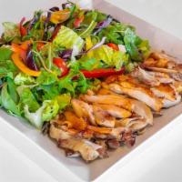 Chicken Salad · Garden salad topped with oven roasted boneless chicken.