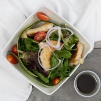 Petit House Salad · Organic mixed greens, cucumber belt, cherry tomato, soy sauce vinaigrette, red onions rings,...