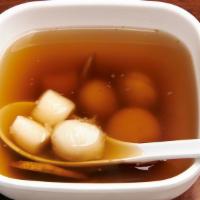 2. Ginger Dessert · Ginger sweet soup base with Black Sesame Balls and Glutinous Mochi Balls (Hot)