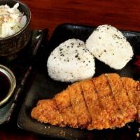 Chicken Katsu · Marinated chicken breast breaded with panko then deep fried. Served with steamed rice, coles...