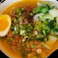 Tantanmen (Hearty Light Sauce) · Fresh sautéed ground turkey in a chili/miso/sesame sauce. Mildly spicy & served on top of fr...