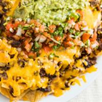 Nachos · What's good. Crisp corn tortilla chips with your meat choice, topped with melted cheese, let...