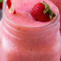 Strawberry Love Smoothie · Strawberry and Banana. No added sugar. Non-dairy cream.