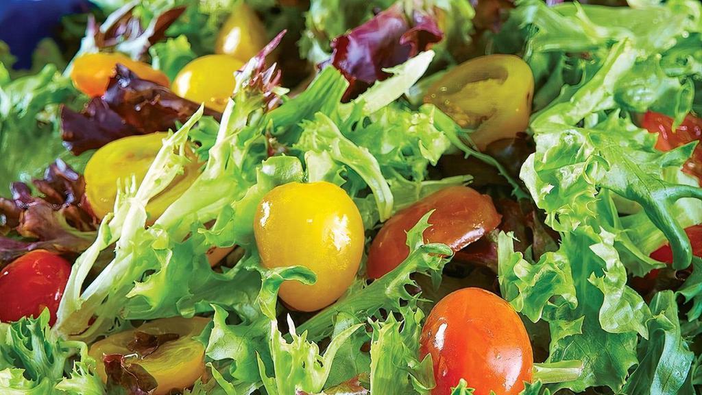 Mixed Greens Salad · Fresh spring mix with choice of dressing..