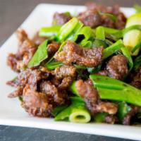 Spicy Garlic Beef · Hot and spicy.