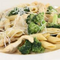 Chicken and Broccoli · Chicken, broccoli, garlic, parmigiano cheese tossed w/ penne.