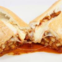 Chicken Sandwich · Chicken, marinara sauce & mozzarella cheese/roasted garlic spread upon request.
