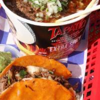 5 QuesoBirria Taco Combo · 5 Quesobirria Taco Combo comes with 5 Quesobirria Tacos, Rice, Beans, Consume, chips and salsa
