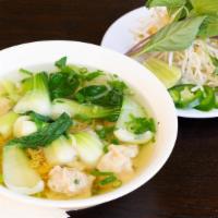 Wonton & Egg Noodle Soups · shrimp & pork dumplings, egg noodles, bok choy