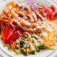 Chipotle Chicken Breast Salad · Mixed Lettuce, Spicy Chicken Breast, Red Bell Pepper, Red Onion, Black Beans, Corn, Shredded...