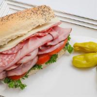 Italian Sub · With Ham, Italian Salami, Provolone, Pepperoncini, Olive Oil & Balsamic Vinegar, Lettuce, To...