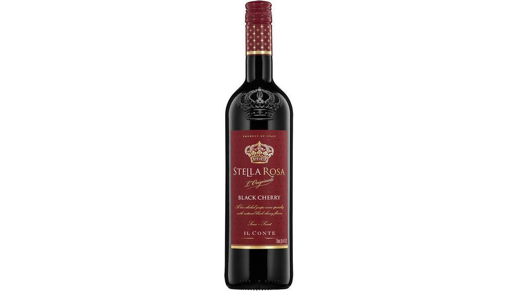 Stella Rosa Black Cherry (750 Ml) · Stella Rosa Black Cherry provides the perfect balance of the classic semi-sweet flavors of a red blend and the tartness of a just-picked cherry. After one glass of this luscious wine, you’ll fall head over heels for the deep, dark and seductive flavor that is Black Cherry.