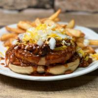 Chili Burger · Chili with jack and cheddar cheese,