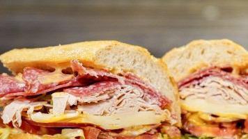 5 Turkey & Dry Salami Sandwich · Combination of oil browned turkey breast and Italian dry salami.