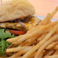 Picazo Burger · Niman Ranch beef patty, cheddar, mayo, spicy or mild sauce, lettuce, tomato, grilled onions,...