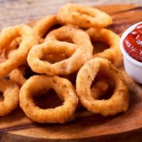 Onion Rings · Thick cut, golden fried onion rings.