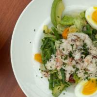 Classic Louie Salad · butter lettuce, crab, avocado, egg, pickled shallots, louis dressing