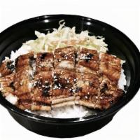 Unagi Donburi · Broiled eel, sesame seeds w/unagi sauce over rice