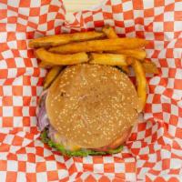 1. Cheeseburger · 100% pure beef patty sandwiched between a sesame seed bun. American cheese, shredded lettuce...