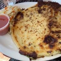 Pupusas- Queso Con Loroco · Mix of cheese and loroco (Salvadorian herb).