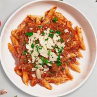 Sausage Street Marinara Pasta (Penne) · Fresh penne pasta served with Italian sausage, mozzarella cheese, herbs, spices, and fresh b...