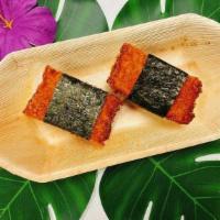 Chicken Katsu Musubi (2 Pc) · Deep-fried chicken on rice, wrapped in dried seaweed