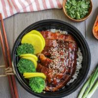 Unagi Bowl Meal Kit · Single serving. Lee's unagi bowl meal kit is served with sauce over plain rice or our combo ...