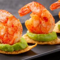Mas Nachos with Shrimp · Hot & Crisp Mexican-style chips topped with perfectly seasoned, grilled Shrimp, and a genero...