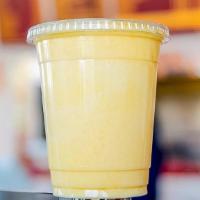 Mango Lassi · Mango flavor yogurt drink.