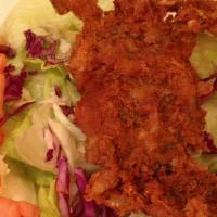 Soft-Shell Crab · Soft shell crab lightly battered and deep fried; served with green salad and cucumber salad ...
