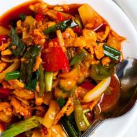 Sweet & Sour Main Dishes · Homemade sweet and sour sauce sautéed with tomatoes, onions, cucumber, bell peppers, and pin...