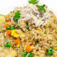 Fried Rice with Crab Meat · Pan-fried rice with egg, crab meat, peas, and carrots, onions.
(Come together with Thai ice ...