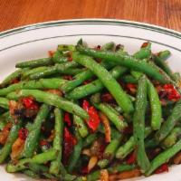 F12干煸四季豆Stir Fried Green Bean · Spicy