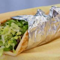 06. Chicken Gyros Wrap · Chicken slices, tomatoes, onions, lettuce, and tzatziki.